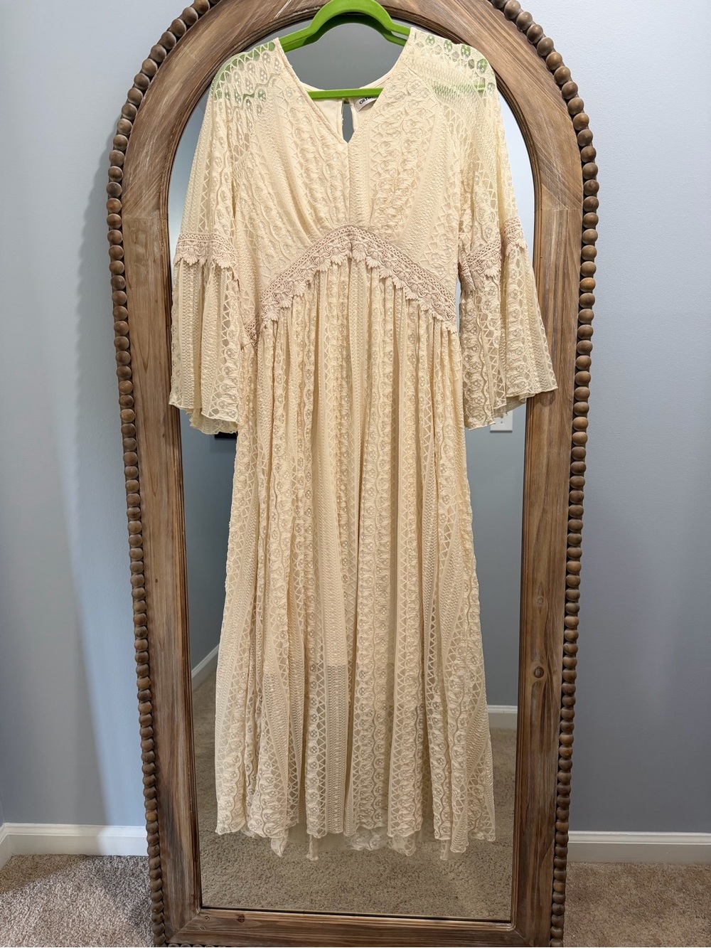 Lace Maxi Dress in Cream